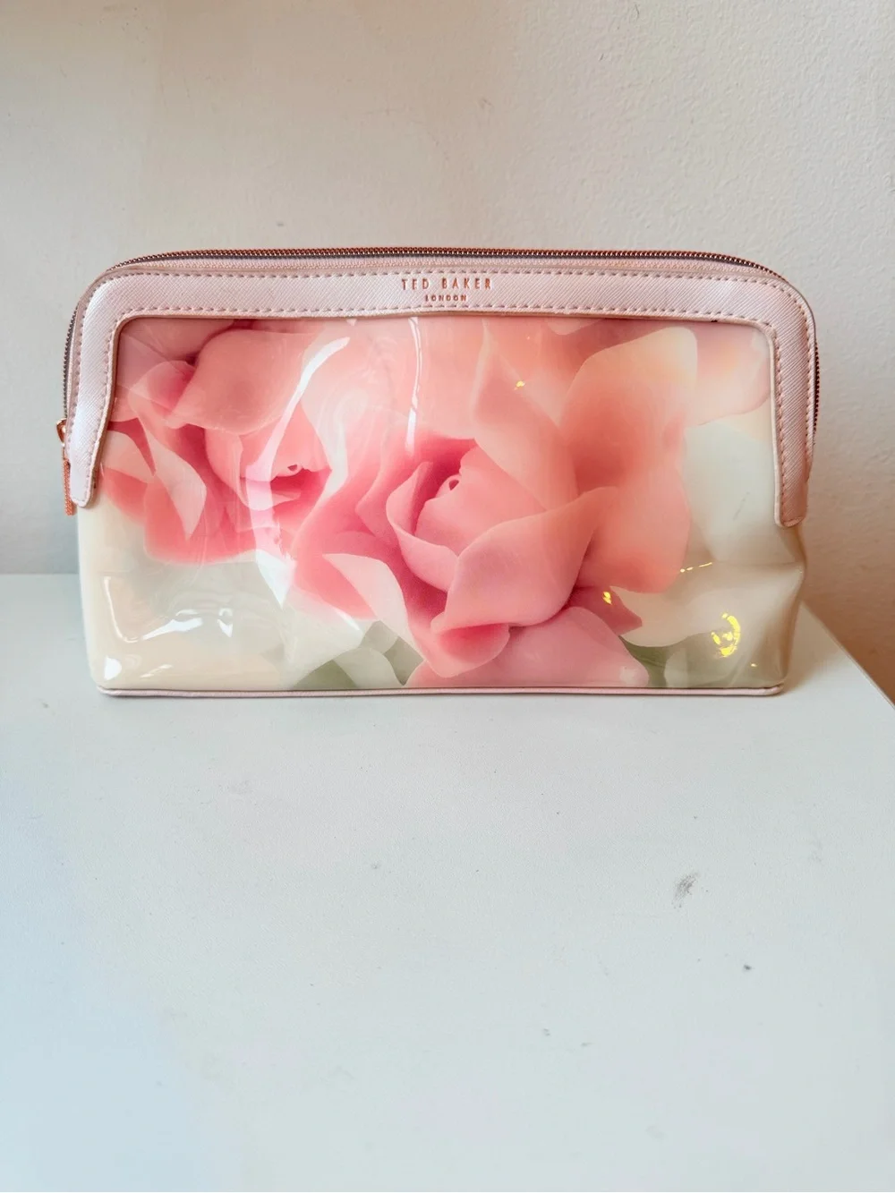 Ted Baker Pink Floral Porcelain Rose Cosmetic Pouch